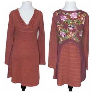 Soft Surroundings Cowl/bird embroidery Tunic - Size XS